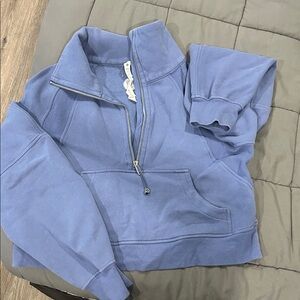 lululemon athletica Zip-Up crop Sweater in Blue